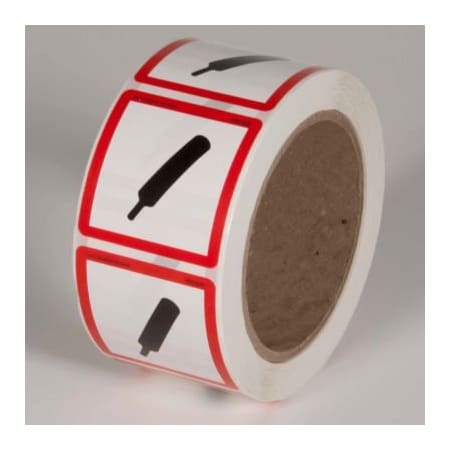 Top Tape And Label INCOM GHS1304 GHS "Gas Cylinder" Pictogram Label, 2" x 2", 500/Roll GHS¬†1304.00